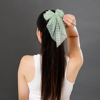 Hair Bows for Women | Bow Hairclips | Clips Hair Accessories | Women Net Tail Hairbow | Pack of 2 | Net Bows | Green & Brown Color